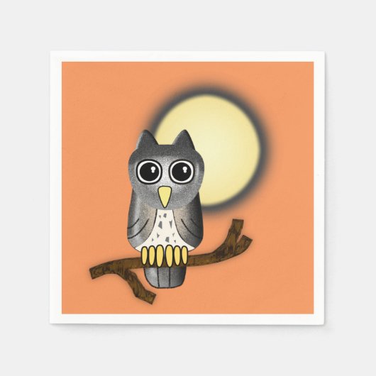 Halloween Owl Serviette (Vorderseite)