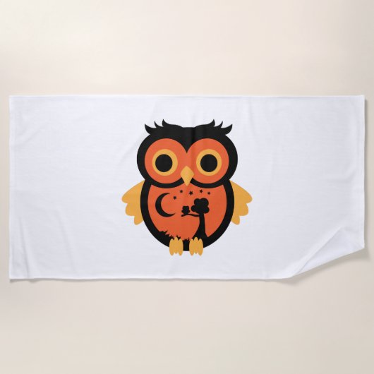 Halloween Owl Strandtuch (Vorderseite)