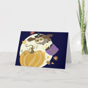 Halloween Owl Trick oder Treat Grußkarte Karte