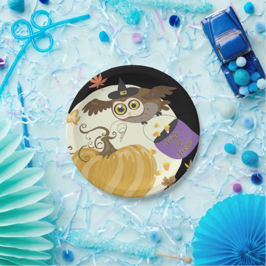 Halloween Owl Trick oder Treat! Pappteller (Party)