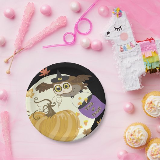Halloween Owl Trick oder Treat! Pappteller (Party)