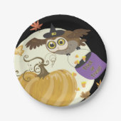 Halloween Owl Trick oder Treat! Pappteller (Vorderseite)