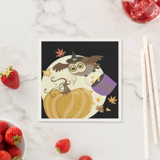 Halloween Owl Trick oder Treat! Serviette (Beispiel)