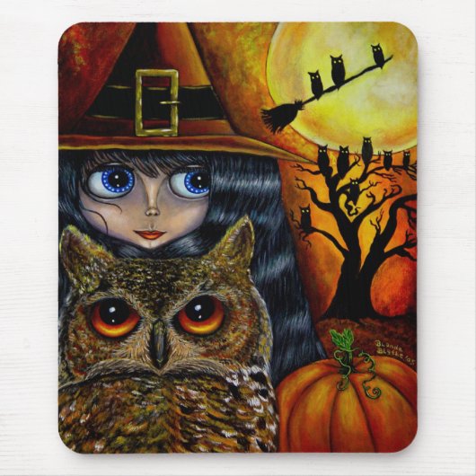 Halloween Owl Witz Mousepad (Vorne)