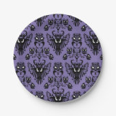 Halloween Owls Black and Lila Wicked Eyes Party Pappteller (Vorderseite)