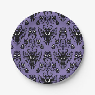 Halloween Owls Black and Lila Wicked Eyes Party Pappteller