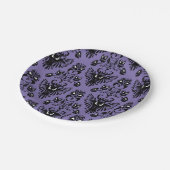 Halloween Owls Black and Lila Wicked Eyes Party Pappteller (Schrägansicht)