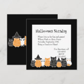 Halloween Owls Einladung (Vorne/Hinten)
