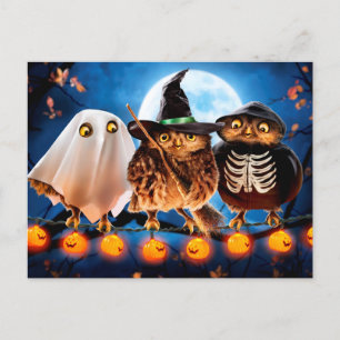 Halloween Owls Einladungspostkarte