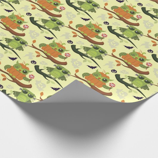 Halloween Owls Geschenkpapier (Ecke)