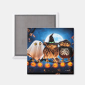 Halloween Owls Magnet (Vorderseite/Rückseite)