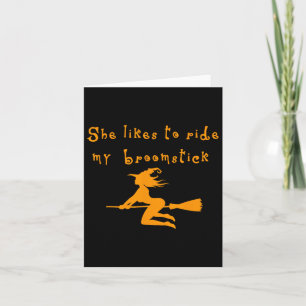 Halloween Paare, die ihr meinen Broomstick gefällt Karte