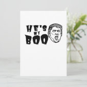 Halloween Paare Funny'sEr ist mein Boo-Geist Karte (Stehend Vorderseite)