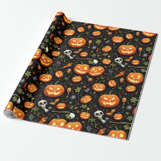 Halloween-Packpapier Geschenkpapier (Ungerollt)