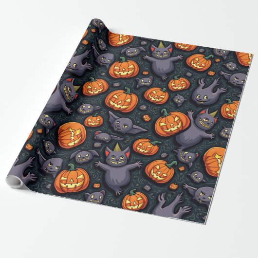 Halloween-Packpapier Geschenkpapier (Ungerollt)