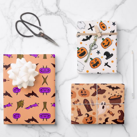 Halloween-Packpapier Geschenkpapier Set (Vorderseite)