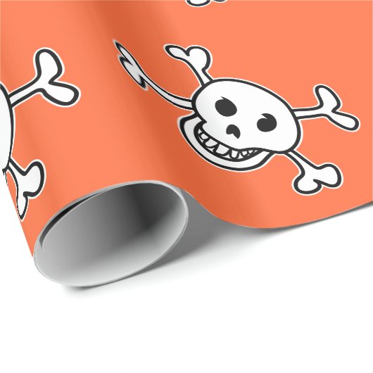 Halloween-Packpapier mit Schädelmuster Geschenkpapier (Rolleneckpunkt)