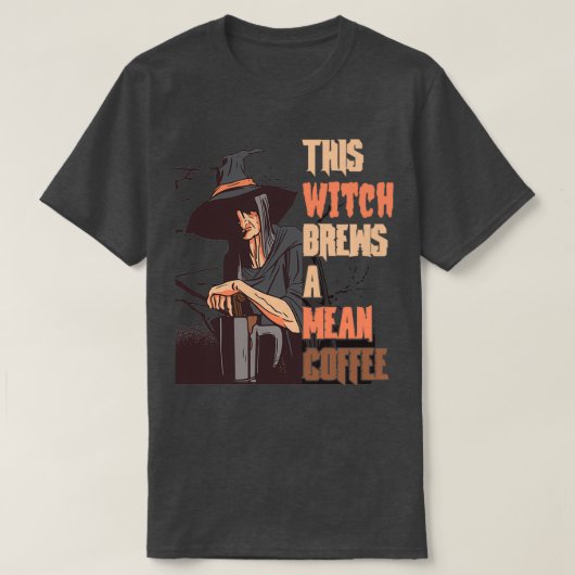 Halloween Pagan Hexe und Kaffee überziehen diese H T-Shirt (Design vorne)