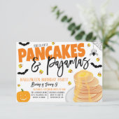Halloween Pancakes und Pajamas Einladung (Stehend Vorderseite)