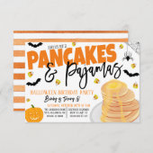 Halloween Pancakes und Pajamas Einladung (Vorne/Hinten)
