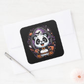 Halloween Panda Classic Square Sticker (Umschlag)