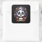 Halloween Panda Classic Square Sticker (Tasche)