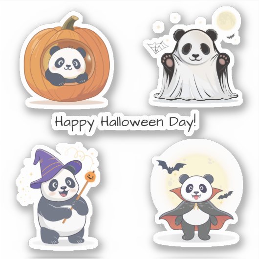 Halloween Panda Collection Aufkleber (Vorderseite)
