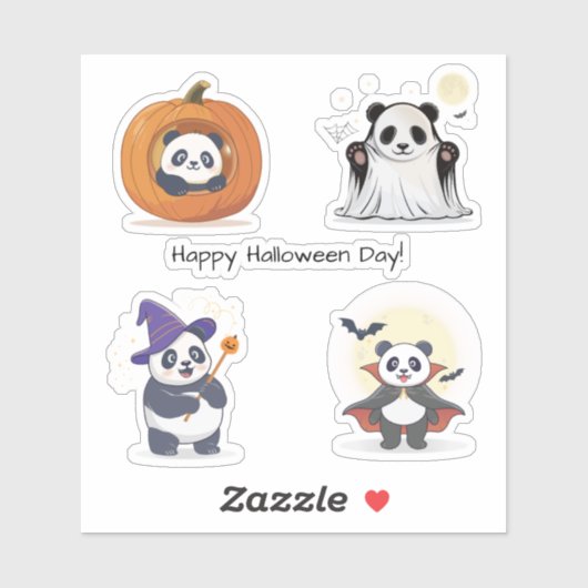 Halloween Panda Collection Aufkleber (Blatt)