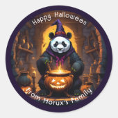 Halloween Panda Magic Runder Aufkleber (Vorderseite)