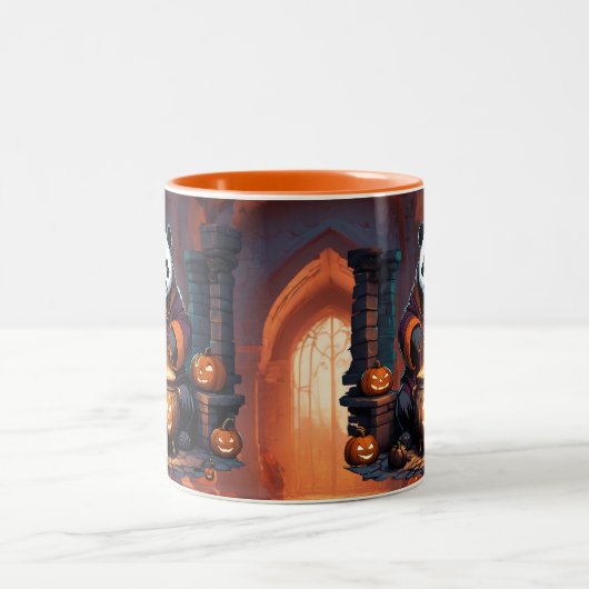 Halloween Panda Magic Zweifarbige Tasse (Mittel)