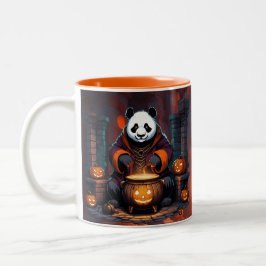 Halloween Panda Magic Zweifarbige Tasse