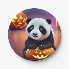 halloween panda pappteller