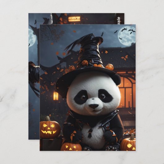 Halloween Panda Postkarte (Vorne/Hinten)