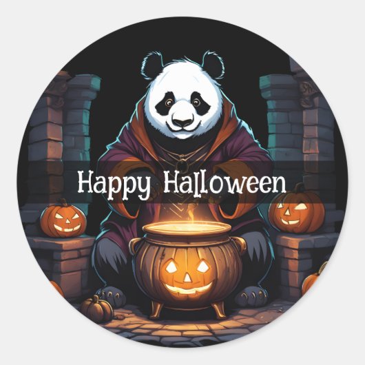 Halloween Panda Runder Aufkleber (Vorderseite)