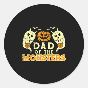 Halloween Papa der Monster Lustiges Familiekostüm Runder Aufkleber