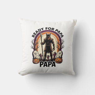 Halloween Papa-Shirt Vintage-Friedhof-Sonnenunterg Kissen