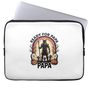 Halloween Papa-Shirt Vintage-Friedhof-Sonnenunterg Laptopschutzhülle