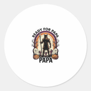 Halloween Papa-Shirt Vintage-Friedhof-Sonnenunterg Runder Aufkleber