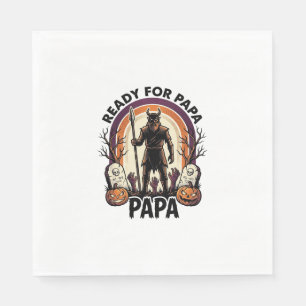 Halloween Papa-Shirt Vintage-Friedhof-Sonnenunterg Serviette