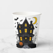 Halloween Paper Cup mit Spuk Hausdesign Pappbecher (Rückseite)