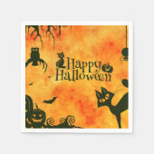 Halloween Paper Napkin Cats Bats Owls Serviette (Vorderseite)