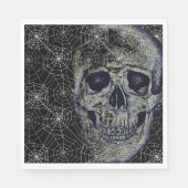 Halloween Paper Napkins-Skull & Webs Serviette (Vorderseite)