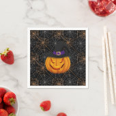 Halloween Paper Napkins-Spider Webs & Pumpkin Serviette (Beispiel)