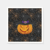 Halloween Paper Napkins-Spider Webs & Pumpkin Serviette (Vorderseite)