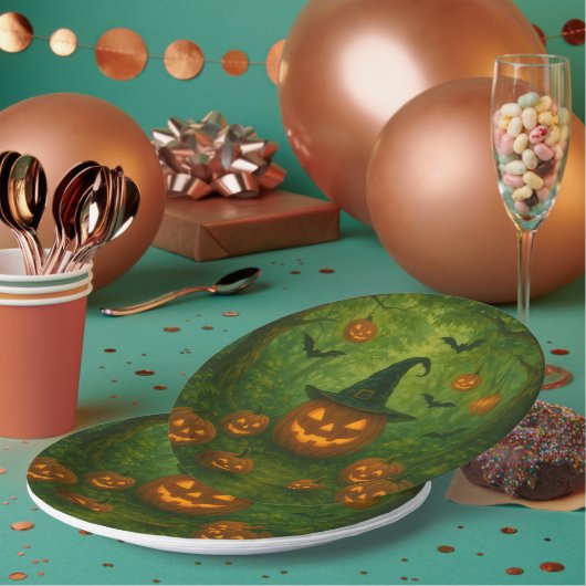 Halloween paper plates that blend in with nature pappteller (Multi)