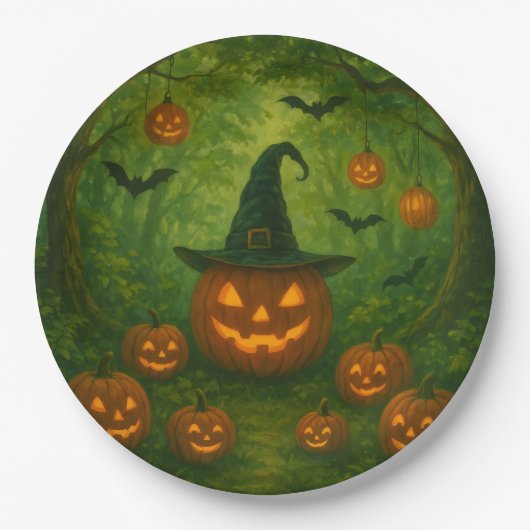 Halloween paper plates that blend in with nature pappteller (Vorderseite)