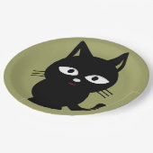 Halloween Paper Teller/Black Cat Pappteller (Schrägansicht)