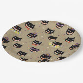 Halloween Paper Teller/Funny Black Cats Pappteller (Schrägansicht)