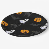 Halloween Paper Teller/Geist, Pumpkins und Flederm Pappteller (Schrägansicht)