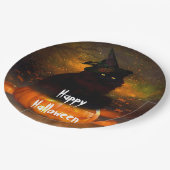 Halloween Paper Teller/Hübsch Black Cat Pappteller (Schrägansicht)